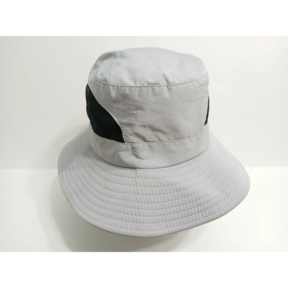 Gray Boonie Vented Bucket Hat Cap Safari Fishing Adjustable Strap Mesh Trail